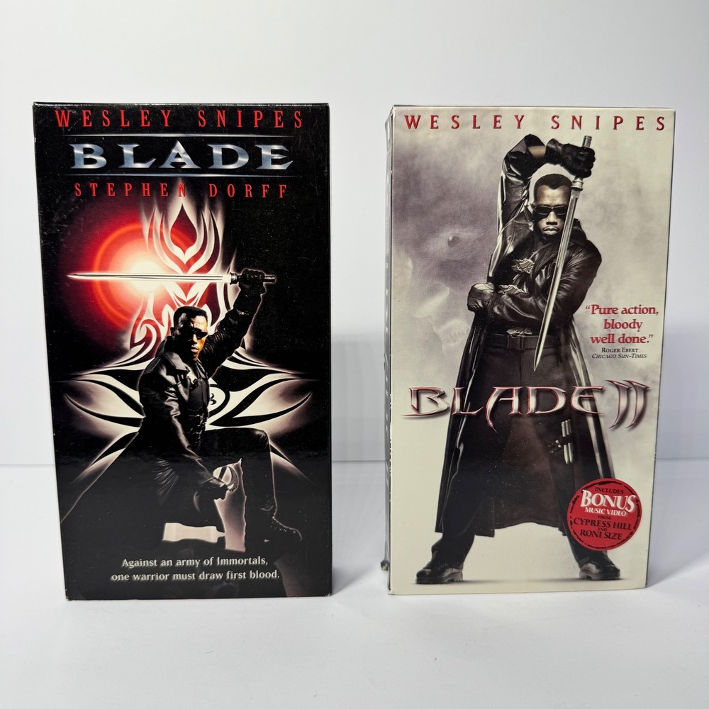 Blade & Blade II VHS Tape Set Wesley Snipes Marvel Vampire Action Horror Movie